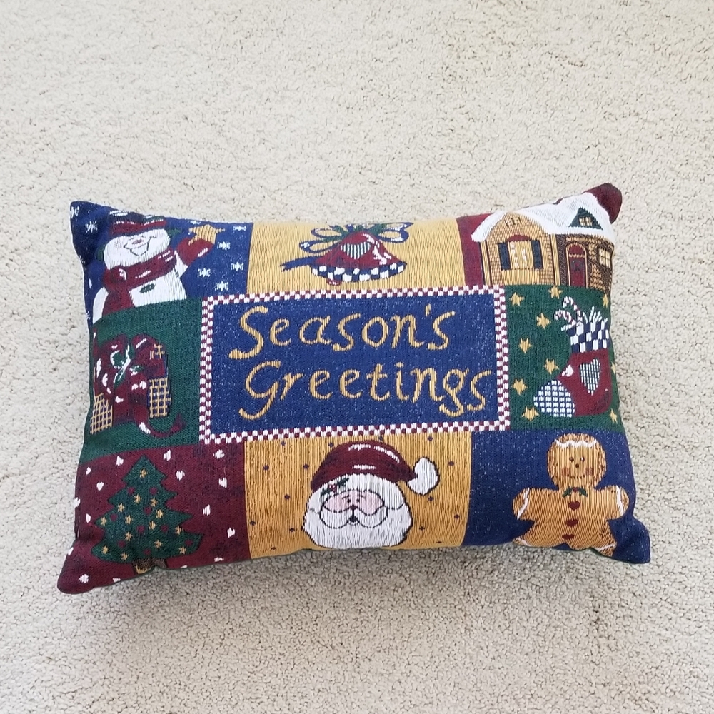 Season's greeting decorative pillow